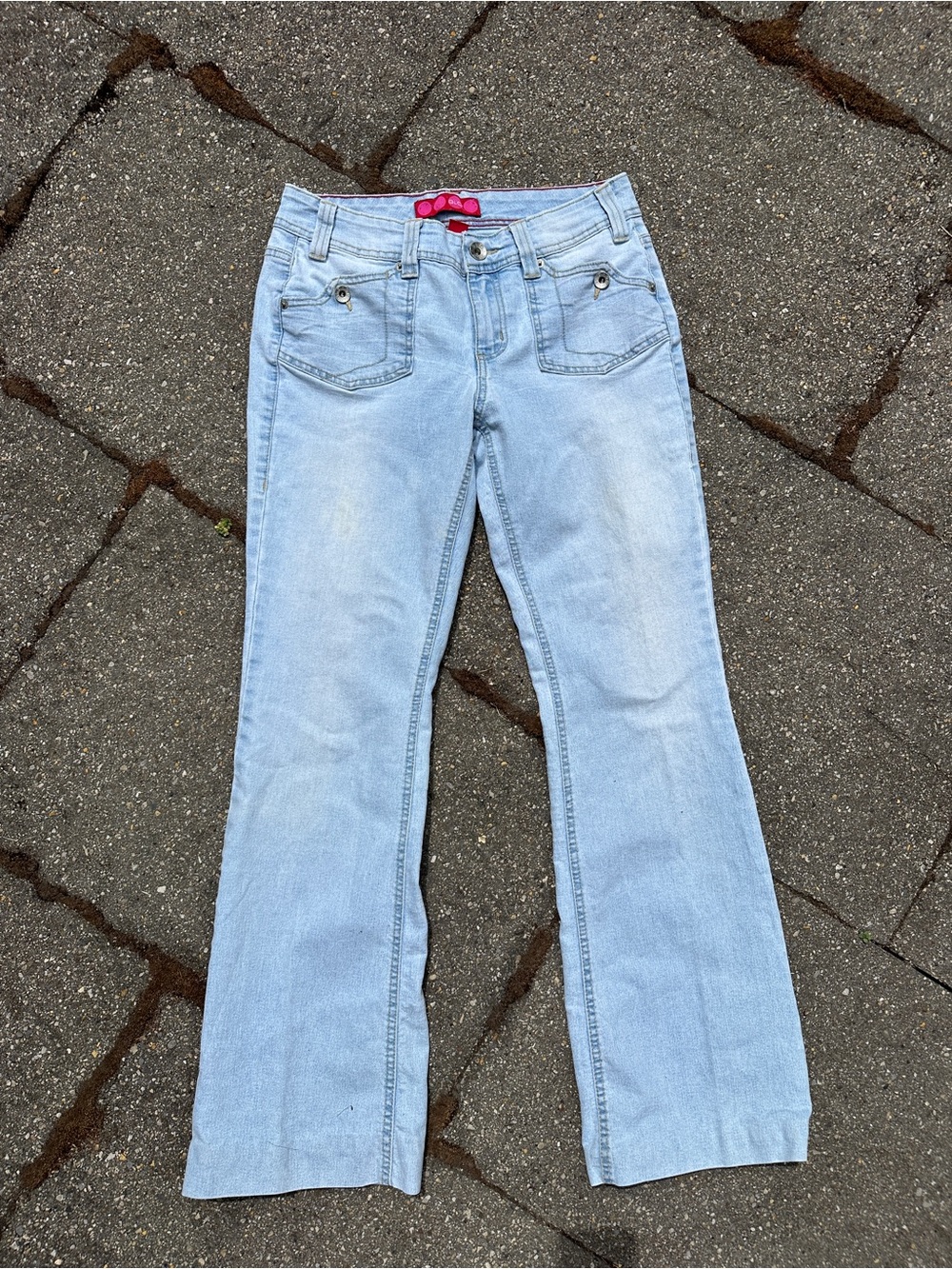 Vintage Y2K GLO Low Rise Flare Jeans Light Wash Sz 9